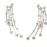Stefan Hafner Diamond Multi-Strand Cuff Earrings in White 18 K Gold