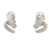 Stefan Hafner White 18 K Gold Diamond Pavé Ribbon Clip-On Earrings