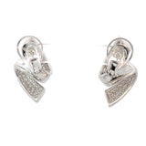 Stefan Hafner White 18 K Gold Diamond Pavé Ribbon Clip-On Earrings
