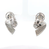 Stefan Hafner White 18 K Gold Diamond Pavé Ribbon Clip-On Earrings