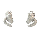 Stefan Hafner White 18 K Gold Diamond Pavé Ribbon Clip-On Earrings