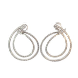 Stefan Hafner Diamond Double Loop Hoop Earrings in White 18 K Gold