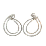 Stefan Hafner Diamond Double Loop Hoop Earrings in White 18 K Gold
