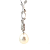 STEFAN HAFNER South Sea Pearl and Diamond Floral Drop Necklace in 18K White Gold