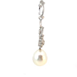 STEFAN HAFNER South Sea Pearl and Diamond Floral Drop Necklace in 18K White Gold