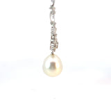 STEFAN HAFNER South Sea Pearl and Diamond Floral Drop Necklace in 18K White Gold