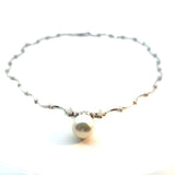 STEFAN HAFNER South Sea Pearl and Diamond Floral Drop Necklace in 18K White Gold