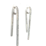 Stefan Hafner Geometric V-Shape Diamond Drop Earrings in White 18 K Gold