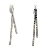 Stefan Hafner Geometric V-Shape Diamond Drop Earrings in White 18 K Gold