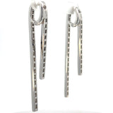 Stefan Hafner Geometric V-Shape Diamond Drop Earrings in White 18 K Gold
