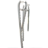 Stefan Hafner Geometric V-Shape Diamond Drop Earrings in White 18 K Gold