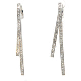 Stefan Hafner Geometric V-Shape Diamond Drop Earrings in White 18 K Gold