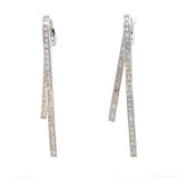 Stefan Hafner Geometric V-Shape Diamond Drop Earrings in White 18 K Gold