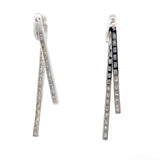 Stefan Hafner Geometric V-Shape Diamond Drop Earrings in White 18 K Gold