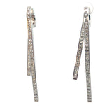 Stefan Hafner Geometric V-Shape Diamond Drop Earrings in White 18 K Gold