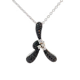 Stefan Hafner White Gold Fancy Dark Black Diamond Knot Charm Collier