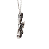 Stefan Hafner White Gold Fancy Dark Black Diamond Knot Charm Collier