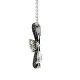 Stefan Hafner White Gold Fancy Dark Black Diamond Knot Charm Collier