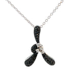 Stefan Hafner White Gold Fancy Dark Black Diamond Knot Charm Collier