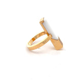 Cablecar Modern Diamond & Ceramic Ring | 18K Gold | Contemporary Design
