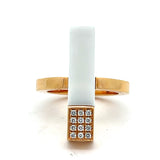 Cablecar Modern Diamond & Ceramic Ring | 18K Gold | Contemporary Design