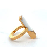 Cablecar Modern Diamond & Ceramic Ring | 18K Gold | Contemporary Design