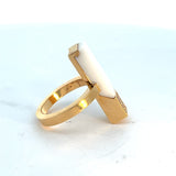 Cablecar Modern Diamond & Ceramic Ring | 18K Gold | Contemporary Design