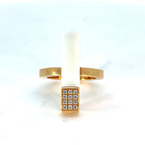 Cablecar Modern Diamond & Ceramic Ring | 18K Gold | Contemporary Design