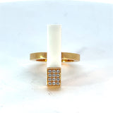 Cablecar Modern Diamond & Ceramic Ring | 18K Gold | Contemporary Design