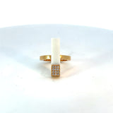Cablecar Modern Diamond & Ceramic Ring | 18K Gold | Contemporary Design