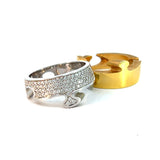 Cablecar 2-in-1 Diamond Engagement Ring | 18K White & Yellow Gold | Convertible Design
