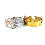 Cablecar 2-in-1 Diamond Engagement Ring | 18K White & Yellow Gold | Convertible Design