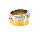 Cablecar 2-in-1 Diamond Engagement Ring | 18K White & Yellow Gold | Convertible Design