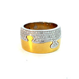 Cablecar 2-in-1 Diamond Engagement Ring | 18K White & Yellow Gold | Convertible Design