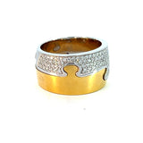 Cablecar 2-in-1 Diamond Engagement Ring | 18K White & Yellow Gold | Convertible Design