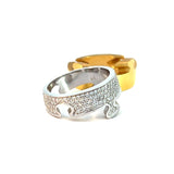 Cablecar 2-in-1 Diamond Engagement Ring | 18K White & Yellow Gold | Convertible Design
