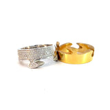 Cablecar 2-in-1 Diamond Engagement Ring | 18K White & Yellow Gold | Convertible Design