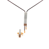 Cablecar Geometric White Ceramic& Diamonds Bar Pendant in 18 K Yellow Gold in steel chain