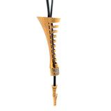 Cablecar Yellow 18 K Gold & Steel chain Cutout Flared Pendant Necklace with Diamond Accents
