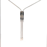 Cablecar Diamond Bar Lariat Necklace in White 18 K Gold