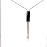 Cablecar Diamond Bar Lariat Necklace in White 18 K Gold