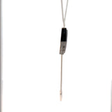 Cablecar Diamond Bar Lariat Necklace in White 18 K Gold