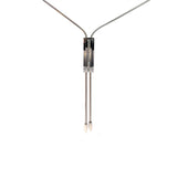 Cablecar Diamond Bar Lariat Necklace in White 18 K Gold