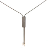 Cablecar Diamond Bar Lariat Necklace in White 18 K Gold
