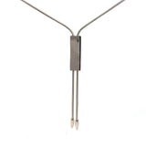 Cablecar Diamond Bar Lariat Necklace in White 18 K Gold