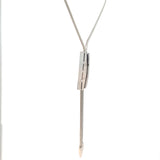 Cablecar Diamond Bar Lariat Necklace in White 18 K Gold