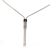 Cablecar Diamond Bar Lariat Necklace in White 18 K Gold