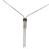 Cablecar Diamond Bar Lariat Necklace in White 18 K Gold