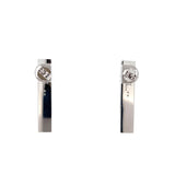 Cablecar White 18 K Gold Diamonds & Ceramic Geometric Bar Drop Earrings