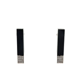 Cablecar White 18 K Gold Diamonds & Ceramic Geometric Bar Drop Earrings